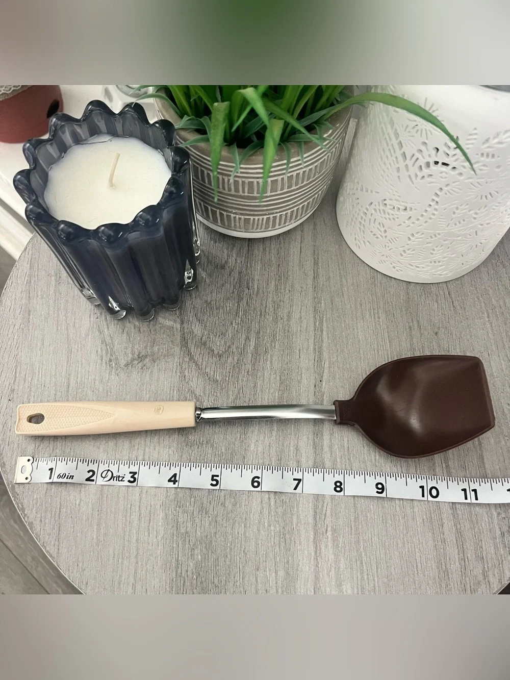 EKCO Almond Handle Kitchen Utensil Set 3 Pc Vintage Spoon Skimmer Pasta